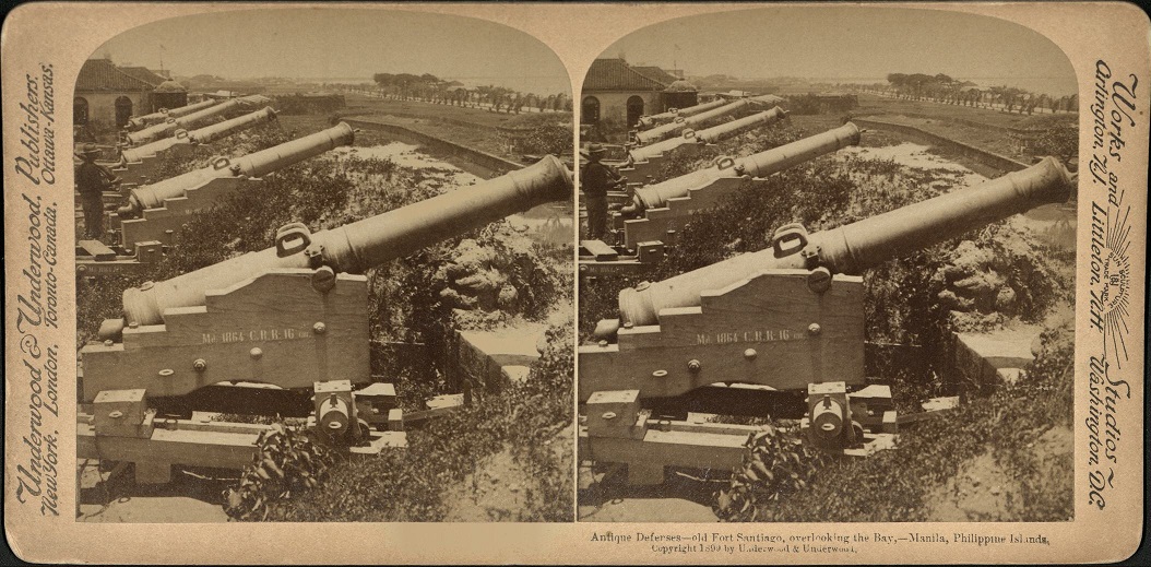 Antique Defenses – old Fort Santiago, overlooking the Bay, – Manila, Philippine Islands.